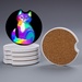 Absorbent Stone Car Coaster with Cork Base