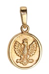14k Gold Historical White Eagle Oval Pendant