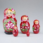 5 Piece Wooden Nesting Doll -  Colorful 4"