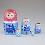 5 Piece Wooden Nesting Doll - Colorful 3.5"