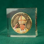 Acrylic Paperweight - Pope John Paul II Medal