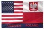 America Poland Friendship Flag, 3' x 5'