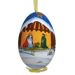 Christmas Stable Hand Painted & Signed Turkey Egg Ornament