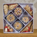 Christmas Straw Ornaments - Set of 44 pieces, Glitter Stars