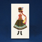 Cloth Figure Greeting Card - Kurpie, Female