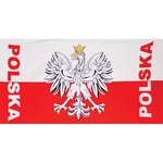 Cotton Beach Towel - POLSKA with Eagle