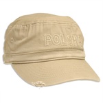 Deep Beige Baseball Cap - POLSKA, Worn Look