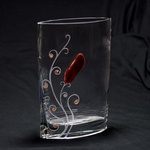 Glass Vase - Agate & Carnelian Stone Series, 10 inches Tall