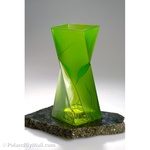 Glass Vase - Luscious Lime Series, 11 inches Tall