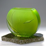 Glass Vase - Luscious Lime Series, 8 inches Tall