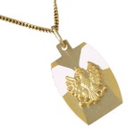 Gold 14k Pendant with a Polish White Eagle