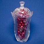 Hand Cut Crystal Clear Candy Jar, 13" High