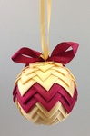 Handmade Ribbon Ball, Gold-Burgundy