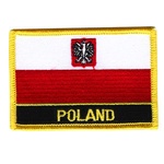 Iron-On Patch - POLAND Flag with White Eagle