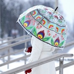 Lowicz Transparent PVC Umbrella - Wycinanki