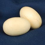 Natural Wooden Egg Unfinished, Set of 2