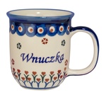 New Polish Pottery 12oz Mug - WNUCZKA, GRANDDAUGHTER