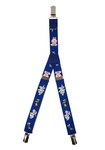 Patterned Kid's Clip Suspenders - Blue Elephants & Mice