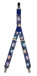 Patterned Kid's Clip Suspenders - Blue Cows