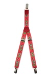 Patterned Kid's Clip Suspenders - Red Bears
