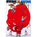 Poster - W. Swierzy Red Elephant on the Bike