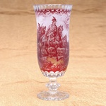 Red Colored Crystal - Vase with Tadeusz Kosciuszko Scene