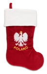 Red plush embroidered  White Eagle Christmas stocking