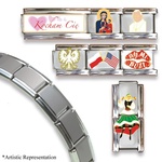 Set of 7 Italian Charms + 18 Link Matte Finish Bracelet