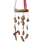 Straw Hanging Mobile with Hearts