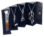 Travel Jewelry Case - Blue, Crocodile Print