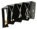 Travel Jewelry Cases - Black, Crocodile Print, Box of 12
