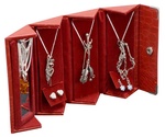 Travel Jewelry Cases - Red, Crocodile Print, Box of 12