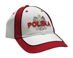 White Baseball Cap - POLSKA on White Eagle