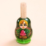 Wooden Babuszka Toothpick Holder