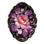 Wooden Brooch - Floral Design