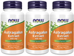 Now Foods Astragalus Extract 500 Mg - 270 Veg Capsules (3 x 90 Capsule Bottles) 3 PACK