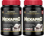 -AllMax Nutrition HexaPro Blend of 6 Sustained-Release Proteins  Cookies & Cream - 4 Lb (2 x 2 Lb Btls) TWINPACK