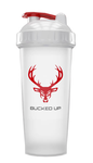 Bucked Up Perfect Shaker Bottle - Clear/White w/Red