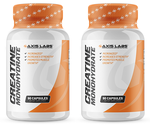 Axis Labs Creatine Monohydrate Capsules 750 Mg - 2 x 90 Cap (180 Capsules) TWINPACK