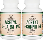 Double Wood Supplements Acetyl L-Carnitine (ALCAR) - 300 Capsules (2 x 150 Capsule Bottles) TWINPACK