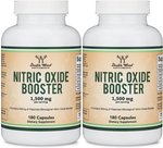 Double Wood Supplements Nitric Oxide Booster - 2 x 180 Capsule Bottles TWINPACK