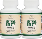 Double Wood Supplements Methyl Folate 1000 Mcg - 2 x 120 Capsule Bottles TWINPACK