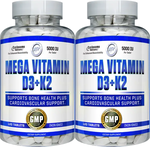 Hi Tech Pharmaceuticals Mega Vitamin D3 + K2 - 2 x 120 Tablet Bottles TWINPACK