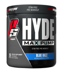 Pro Supps HYDE Max Pump Stim-Free Pre-Workout Blue Razz - 25 Servings