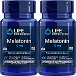 Life Extension Melatonin 10 Mg - 2 x 60 Capsule Bottles TWINPACK