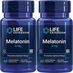 Life Extension Melatonin 3 Mg - 2 x 60 Capsule Bottles TWINPACK