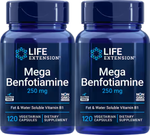 Life Extension Mega Benfotiamine 250 Mg - 240 Capsules (2 x 120 Capsule Bottles)  TWINPACK