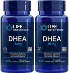 Life Extension DHEA 15 Mg - 2 x 100 Capsule Bottles TWINPACK