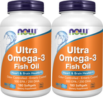 Now Foods Ultra Omega-3 (500 Mg EPA/250 Mg DHA per softgel) - 360 Softgels (2 x 180 Softgel)  TWINPACK