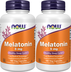 Now Foods Melatonin 5 Mg - 2 x180 Capsule Bottles TWINPACK